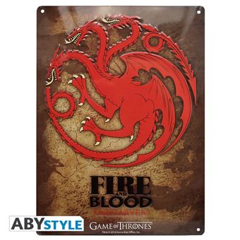 Plaque métal Game Of Thrones Targaryen