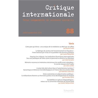 Critique Internationale 88