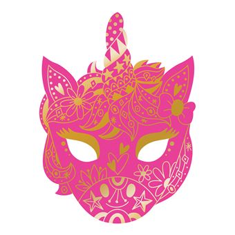 Masques à gratter phosphorescents - pochette avec accessoires