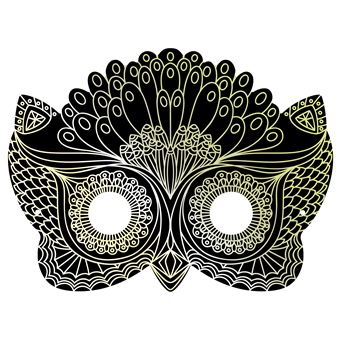 Masques à gratter phosphorescents - pochette avec accessoires