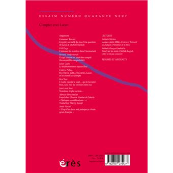 ESSAIM 49 - Compter avec Lacan