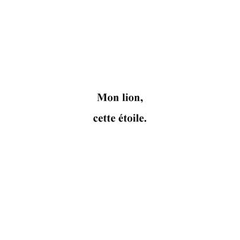 Mon lion, cette étoile