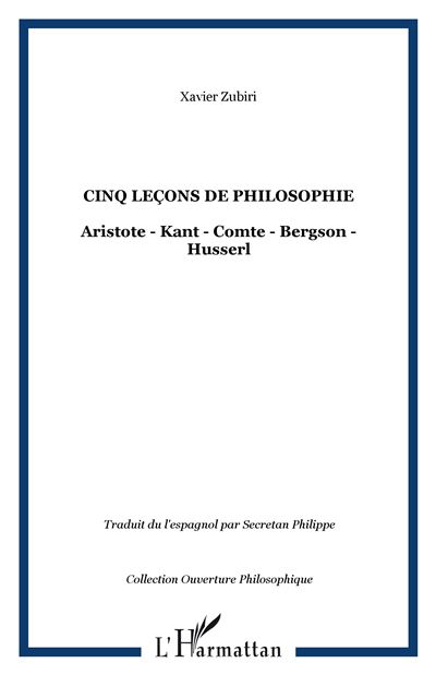 Cinq leçons de philosophie