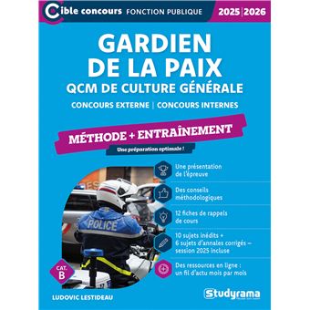 Gardien de la paix – QCM de culture générale et d’actualité (Concours 2025-2026)