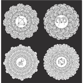 Black coloriage - Astro Mandalas
