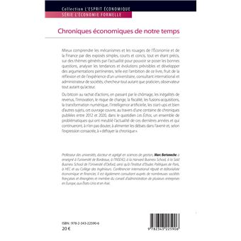 Chroniques économiques de notre temps