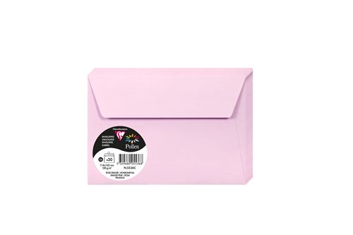Pack de 20 enveloppes Pollen C6 114 x 162 mm Rose dragée