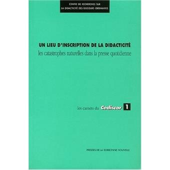 Carnets du cediscor (les) : centre de recherches sur la didacticite d
