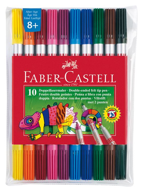 FABER C POCH 10 FEUTRES DOUBLE POINTES