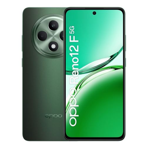 OPPO Reno12 F 5G - 5G smartphone - double SIM - RAM 8 Go / Mémoire interne 256 Go - microSD slot - écran OEL - 6.67 - 2400 x 1080 pixels (120 Hz) - 3 x caméras arrière 50 MP, 8 MP, 2 MP - front camera 32 MP - black green