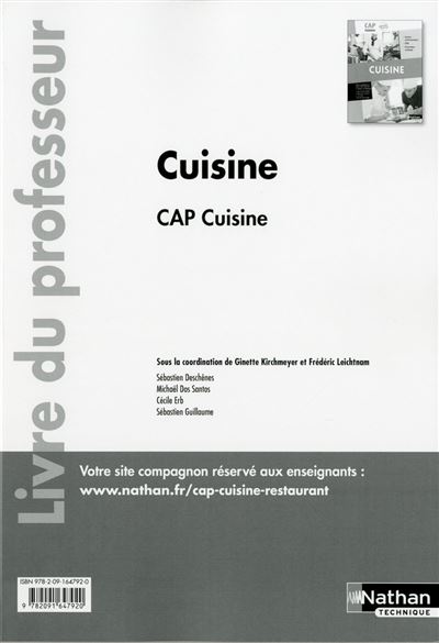 Cuisine - CAP Cuisine 1ère et 2ème années - Professeur - 2017 -  Collectif - broché