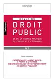 Revue du droit public et de la science politique en France et à l'étranger N°5-2021