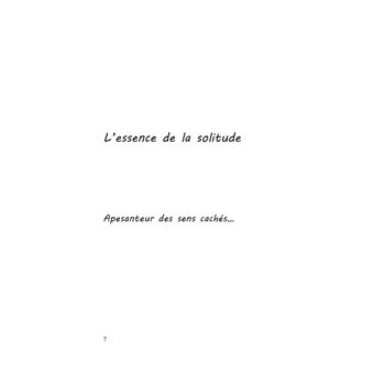 L'essence de la solitude