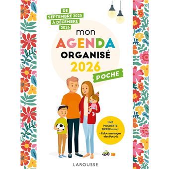 Mon agenda famille organisée 2026 - Poche