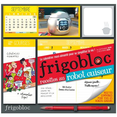 Frigobloc 2020 Robot-cuiseur Calendrier d'organisation familiale