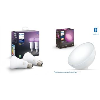50 Sur Pack De 2 Ampoules Connectees Philips Hue White And Color