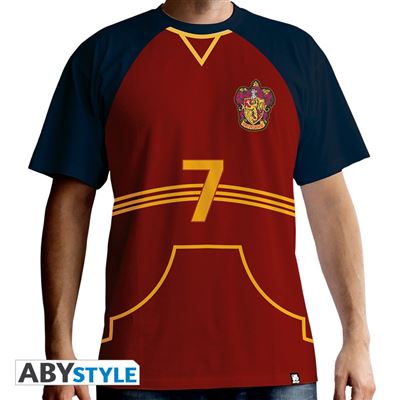 T-Shirt Harry Potter Maillot de Quidditch Homme Taille M Rouge