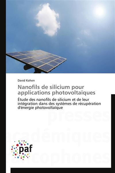 Nanofils de silicium pour applications photovoltaïques