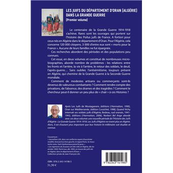 Les Juifs du département d'Oran (Algérie) dans la Grande guerre