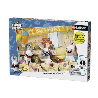 Puzzle 45 Pieces Joyeux Anniversaire Lapins Cretins Nathan Puzzle Enfant Fnac Ch