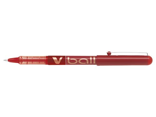 Pilot Lot de 3 Stylos Roller Encre Liquide V-BALL 10 Pte Large Rouge