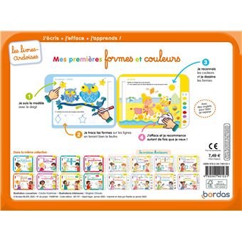 Les livres-ardoises - Mes premières formes et couleurs