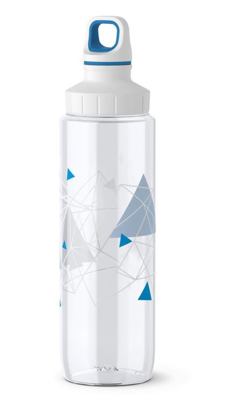 Emsa Tritan Bottle2Go Geometry Blue - 0,7L voor volwassenen