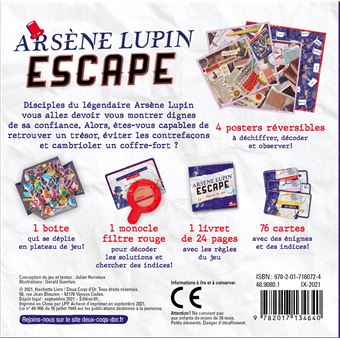 Arsène Lupin Escape - boîte avec cartes et accessoires