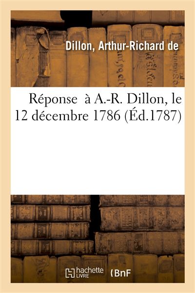 Reponse  a a.-r. dillon a la demande du don gratuit et de la