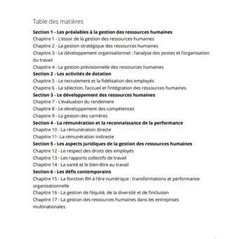 La gestion des ressources humaines 6e Ed