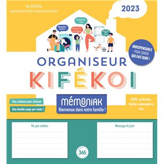 Calendrier Maya 2023 Organiseur Mémoniak Kifékoi, Calendrier Mensuel En Colonnes (Sept. 2022-  Déc. 2023) - Dernier Livre De Editions 365 - Précommande & Date De Sortie |  Fnac