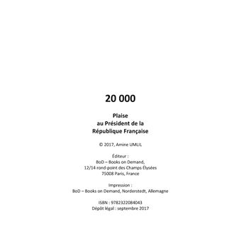20 000 plaise au président de la république française