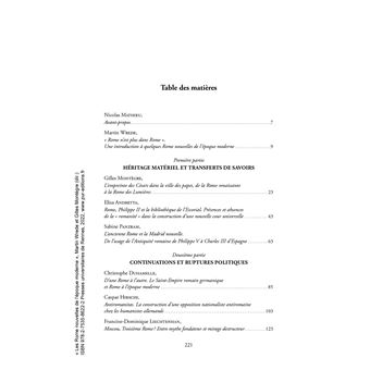 Les Rome nouvelles de l'époque moderne
