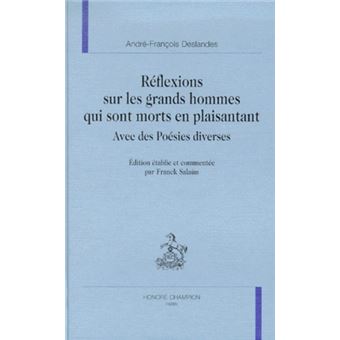 Réflexions sur les grands hommes qui sont morts en plaisantant