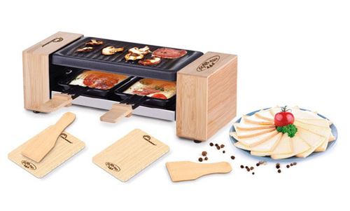 LITTLE BALANCE Raclette-Gerät Rechteckig – 1400 W, Für 8 Personen, Mit Grillplatte & 8 PFAS-freien Pfännchen