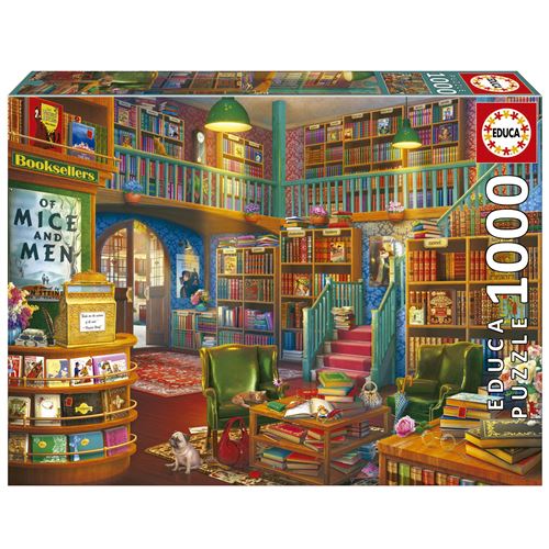 Educa Puzzle - La Librairie Anglaise - 1000 Pièces - 68X48cm - Dès 14 Ans