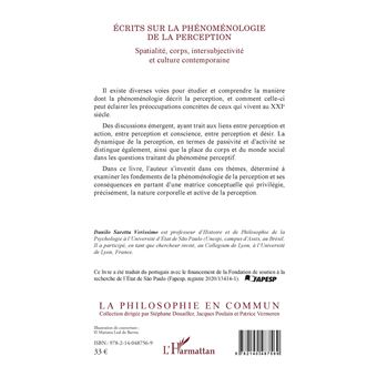 Ecrits sur la phénoménologie de la perception