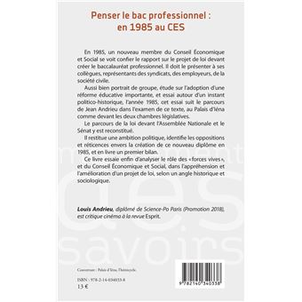 Penser le bac professionnel : en 1985 au CES