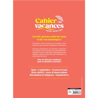 Cahier de vacances Mémoire Booster