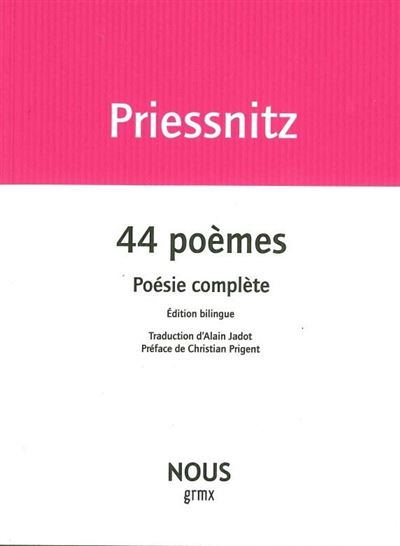 44 poèmes - Reinhard Priessnitz - broché