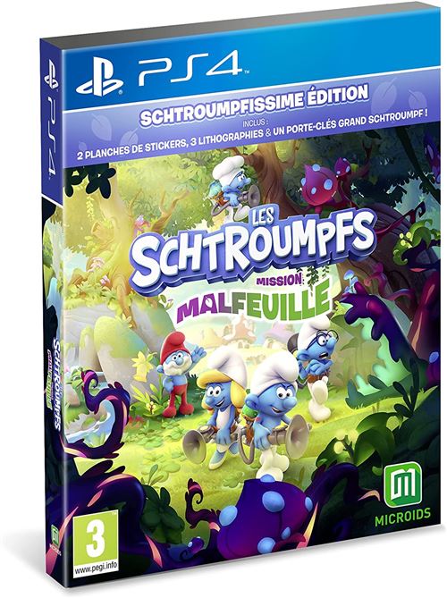 Pochette avant du jeu Les Schtroumpfs Mission Malfeuille PS4 Edition Schtroumpfissime