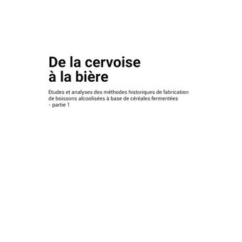 De la Cervoise à la Bière