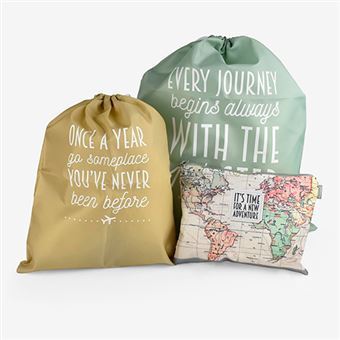 Set de 3 sacs Legami thème voyages