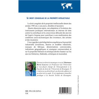 Le droit congolais de la propriété intellectuelle