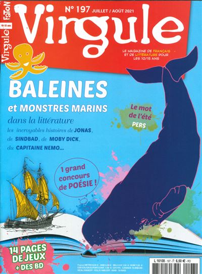 Virgule N° 197 : Baleines et monstres marins dans la littérature - juil/aout 2021