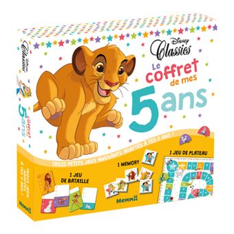 Disney Classics - Le coffret de mes 5 ans - 1 jeu de bataille - 1 memory - 1 jeu de plateau