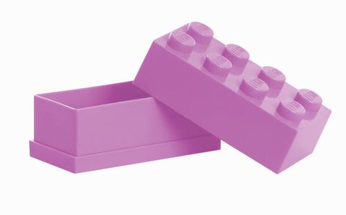 Mini boîte repas à 8 plots Lego, Rose