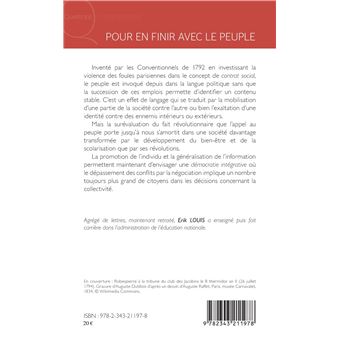 Pour en finir avec le peuple