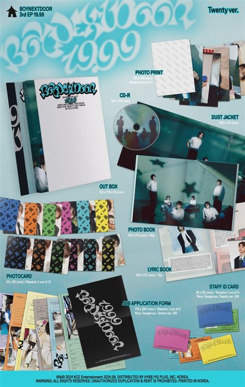 19.99 (Twenty Version) Coffret - BoyNextDoor - CD album - Achat