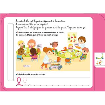 Les livres-ardoises - Ma journée à la maternelle graphisme couleurs lettres chiffres